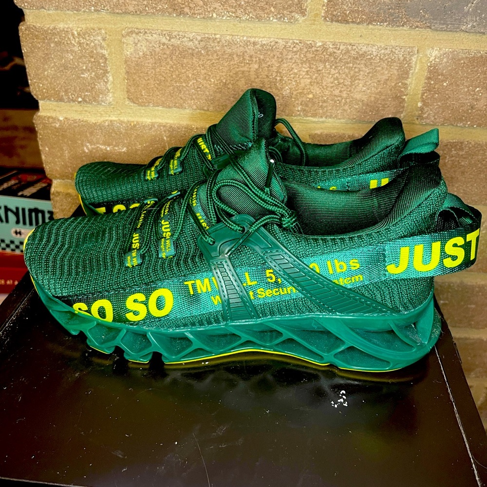 Green sneakers